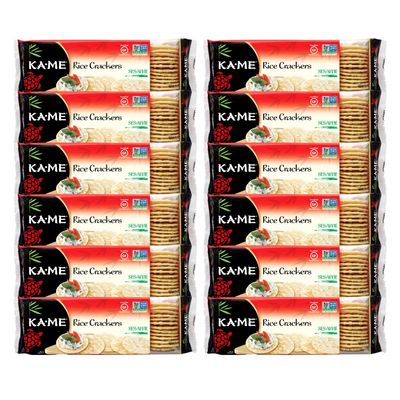 Ka-Me Rice Crackers Gluten Free And Non GMO Verified - Sesame (Pack of 12)