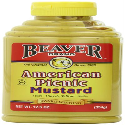 Beaver Brand Yellow Mustard, 12.5-Ounce Squeezable Bottles (Pack of 6)