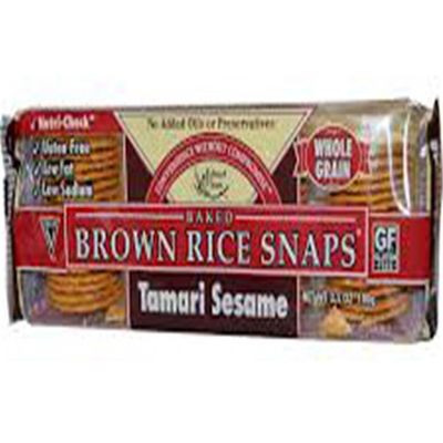 Edward & Sons Tamari Sesame Brown Rice Snaps - Oven Baked, Whole Grain, Gluten Free, Low Sodium, Low Fat, Non-GMO Project Verified, USDA Organic - 3.5 Oz (Pack of 12)