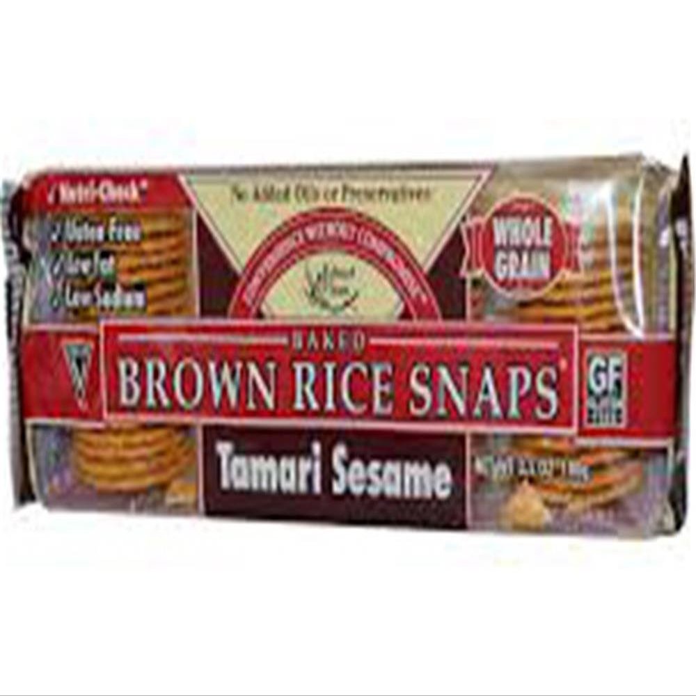 Edward & Sons Tamari Sesame Brown Rice Snaps - Oven Baked, Whole Grain, Gluten Free, Low Sodium, Low Fat, Non-GMO Project Verified, USDA Organic - 3.5 Oz (Pack of 12)