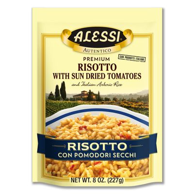 Alessi Autentico, Premium Seasoned Risotto, Italian Arborio Rice, Easy to Prepare, 8oz (Sun Dried Tomato, Pack of 6)