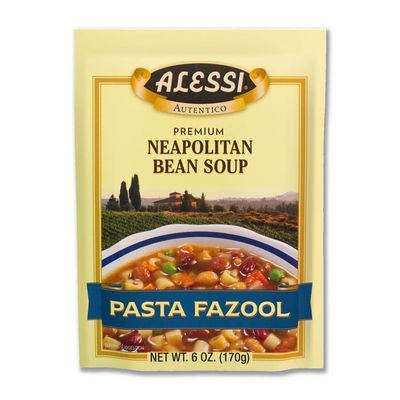 Alessi Autentico Premium Soups, Traditional Flavors, 6oz (Neapolitan Bean, Pack of 6)