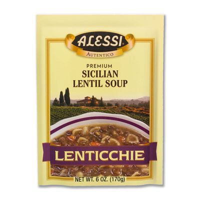 Alessi Autentico Premium Soups, Traditional Flavors, 6oz (Sicilian Lentil, Pack of 1)