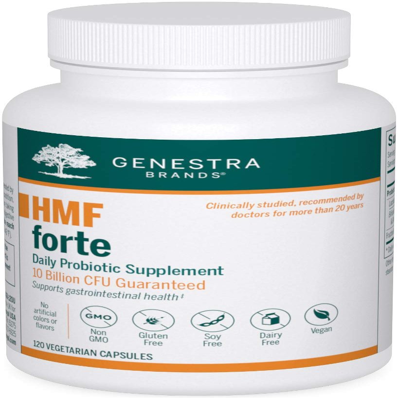 Genestra Brands - HMF Forte Probiotic Supplement - Four Strains of Probiotics to Promote GI Health - 120 Capsules