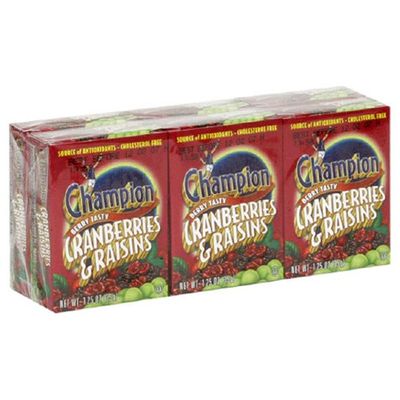 Champion Cranberry & Raisins, 1.25-Ounce Boxes in 6-Count Packages (Pack of 12)