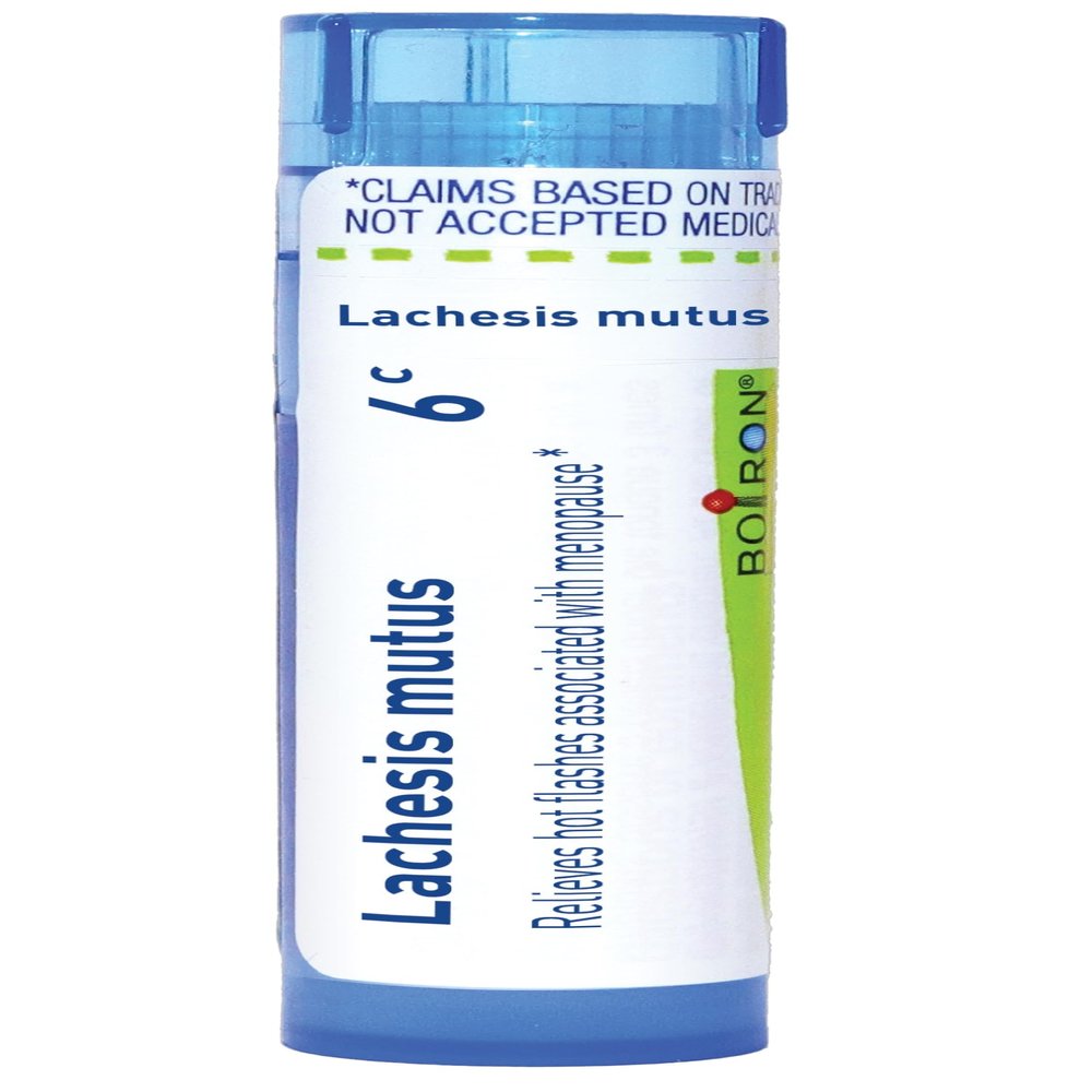 Boiron Lachesis Mutus 6C Homeopathic Medicine for Hot Flashes - 80 Pellets
