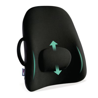 ObusForme Lowback Backrest Support Lower Back Padded Seat Cushion and Lumbar Support Pillow, Portable Posture Support with Soft and Durable Foam