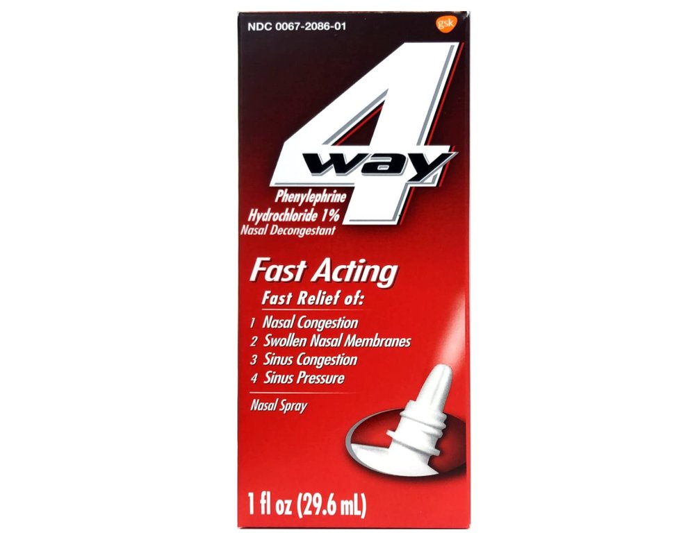 4-Way Nasal Spray Fast Acting 1 Ounce (Pack of 3)