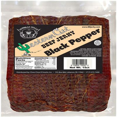 Buffalo Bills 18oz Black Pepper Western Cut Big Slab Beef Jerky (15 beef jerky slabs per bag)