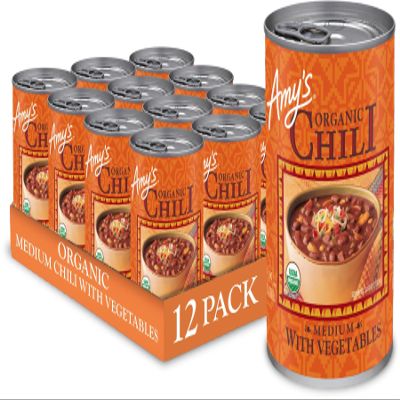 Amy's, Chili, Gluten Free, Vegetarian, Vegetable, Organic, Medium Spice, Jalapeo Pepper, 14.7 oz, Pack of 12