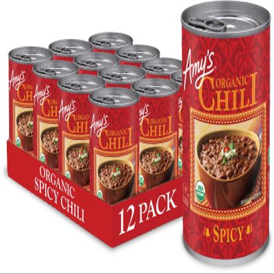 Amy's, Chili, Gluten Free, Vegetarian, Organic, Spicy, Jalapeo Pepper, 14.7 oz, Pack of 12