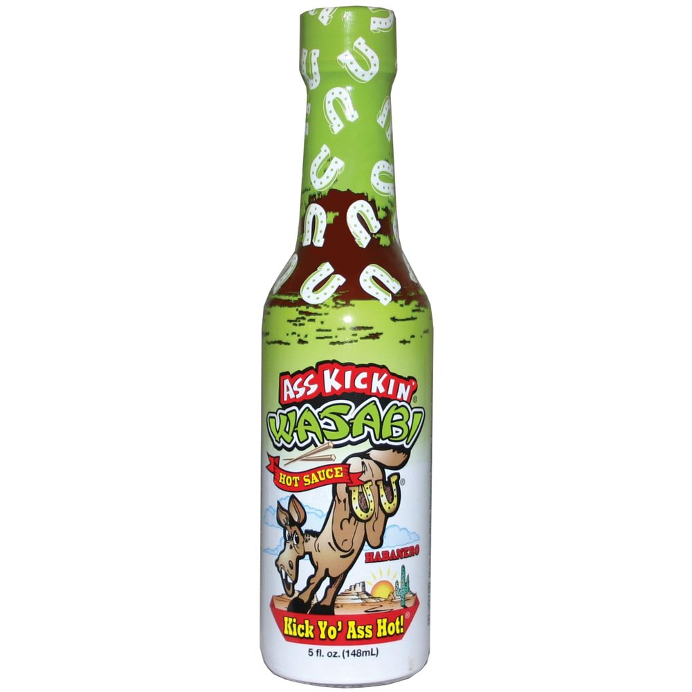 ASS KICKIN' Wasabi Sauce with Horseradish Hot Sauce with Habanero  Try if you Dare  Perfect Gourmet Gift - Wasabi for Sushi Sauce