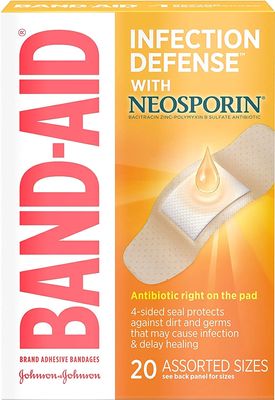 Band-Aid Adhesive Bandages Plus Antibiotic, Assorted, 20 Bandages