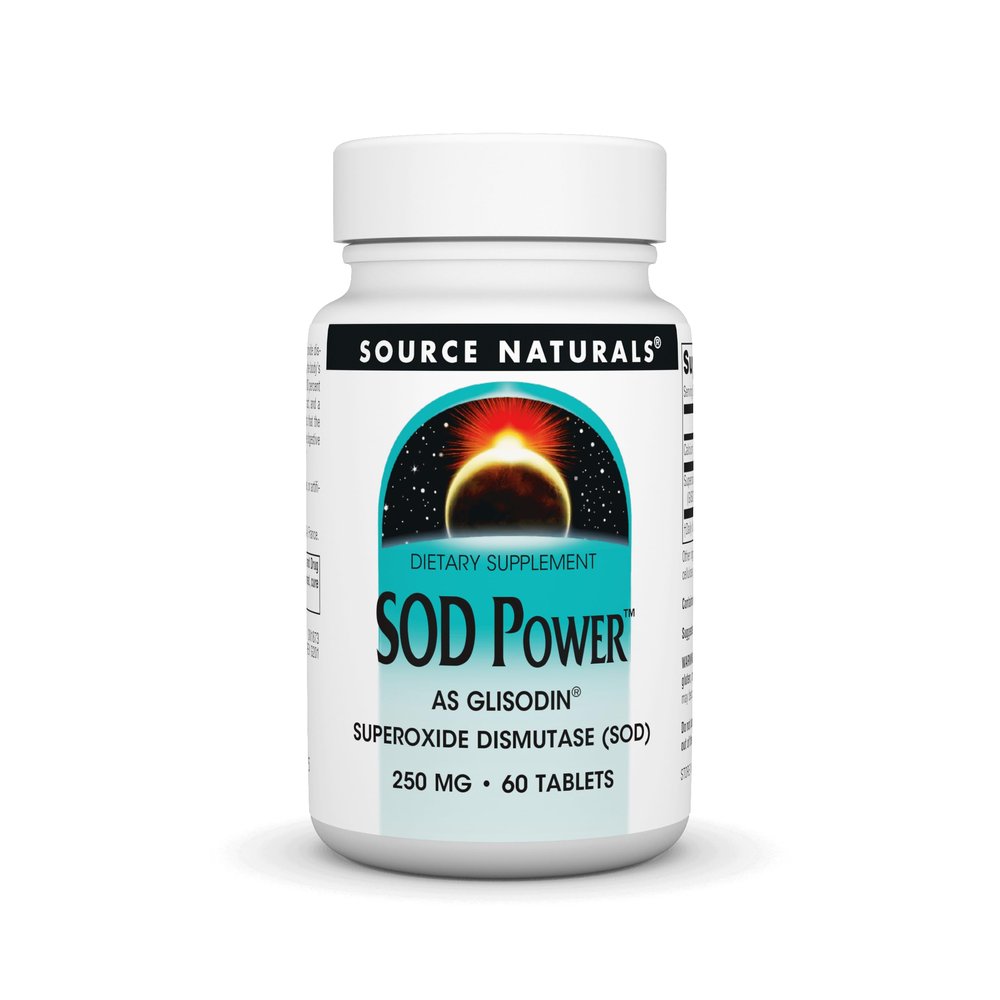 Source Naturals SOD Power As Glisodin Superoxide Dismutase Nutricosmetic Supplement 250mg - 60 Tablets