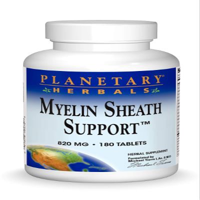Planetary Herbals Myelin Sheath Support 820 mg, Herbal-Nutrient Nervous System Support, 180 Tablets