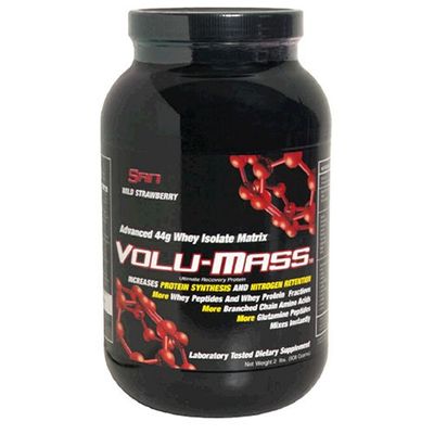 SAN Volu-Mass Ultimate Recovery Protein, Wild Strawberry, 32 Ounces