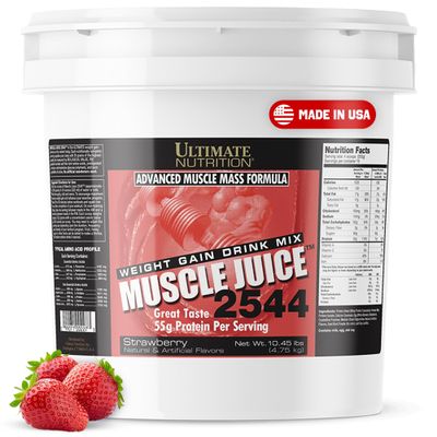 Ultimate Nutrition Muscle Juice, Weight Gain Drink Mix - Mass Gainer Workout Powder for Men & Women - Supplement for Lean Muscle Growth & Immune Support with 55g Protein - Strawberry, 10.45lb