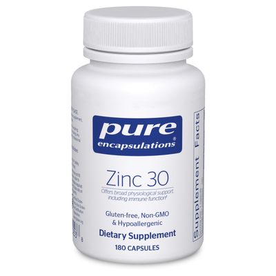 Pure Encapsulations Zinc 30 mg - Supplement for Immune System Support, Growth and Development, and Wound Healing* - with Zinc Picolinate 30 mg - 180 Capsules