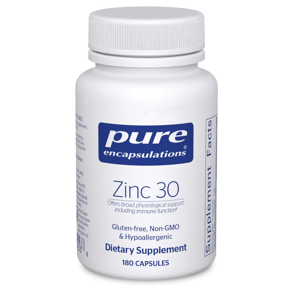 Pure Encapsulations Zinc 30 mg - Supplement for Immune System Support, Growth and Development, and Wound Healing* - with Zinc Picolinate 30 mg - 180 Capsules
