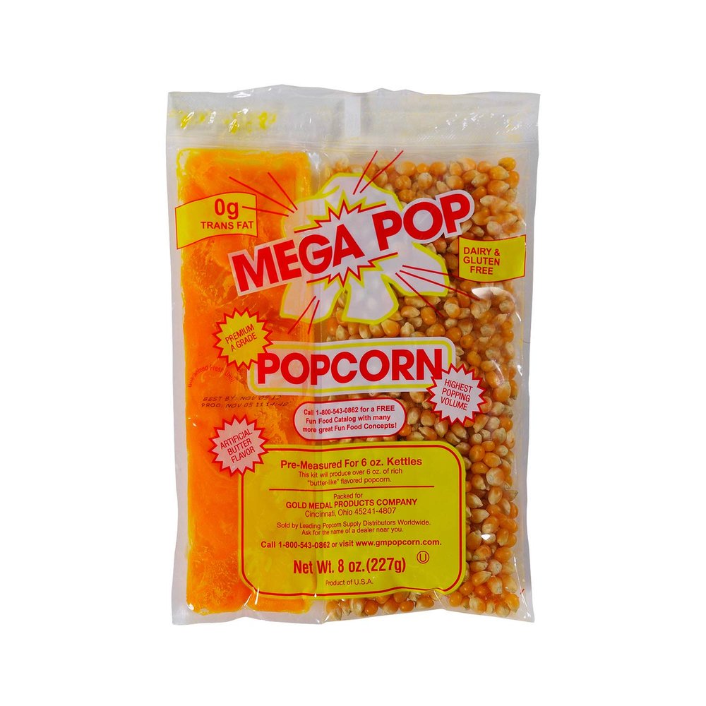Beach City Wholesalers Mega-Pop Popcorn Packet w/coconut oil 8 oz for 6 oz kettle (36 count)_AB