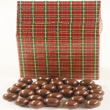 Scott's Cakes Chocolate Malt Balls in a 8 oz. Standing Christmas Plaid Box