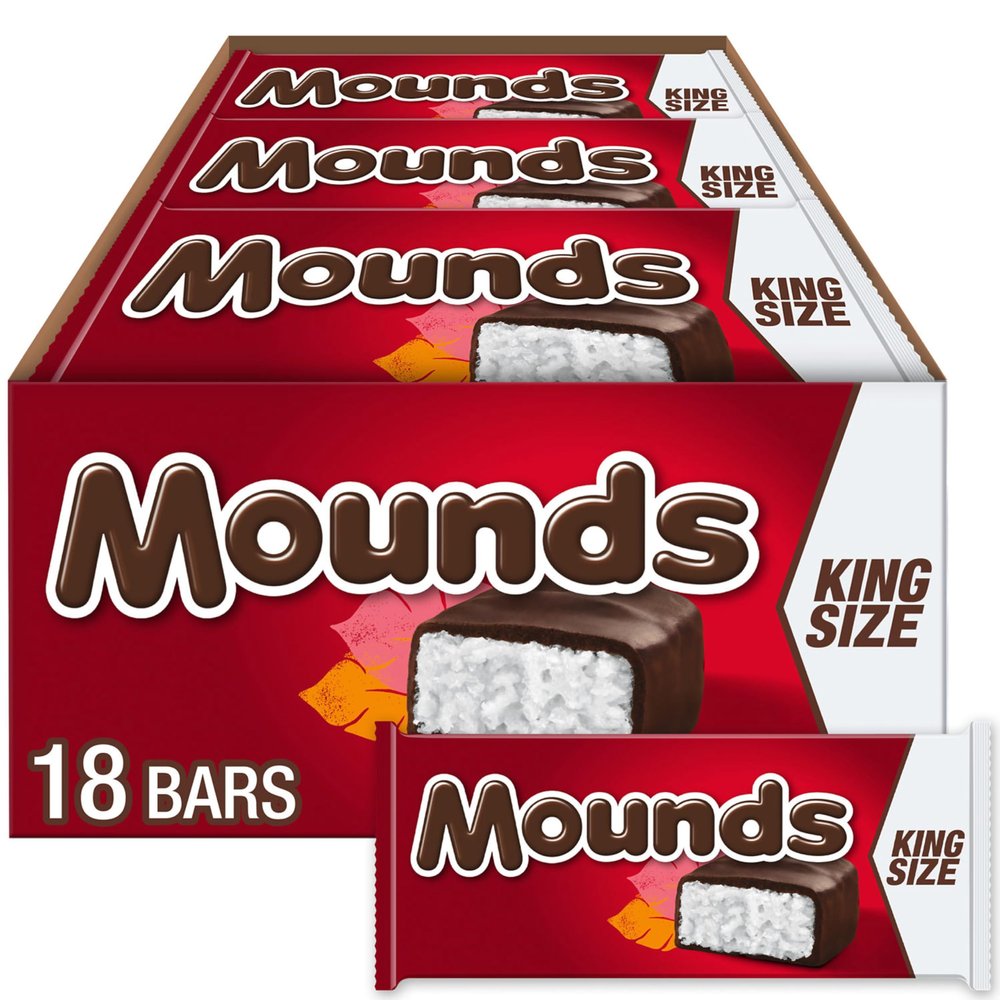 MOUNDS Coconut and Dark Chocolate King Size, Candy Bars, 3.5 oz (18 Count)