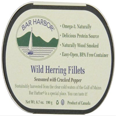 Bar Harbor Wild Herring Fillets with Cracked Pepper, 6.7 oz. (Pack of 12)