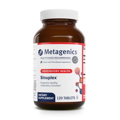 Metagenics Sinuplex - Respiratory & Immune Support* with Vitamin C (150 mg), Quercetin, Stinging Nettle, NAcetylcysteine & Bromelain* - NonGMO, GlutenFree - 120 Tablets