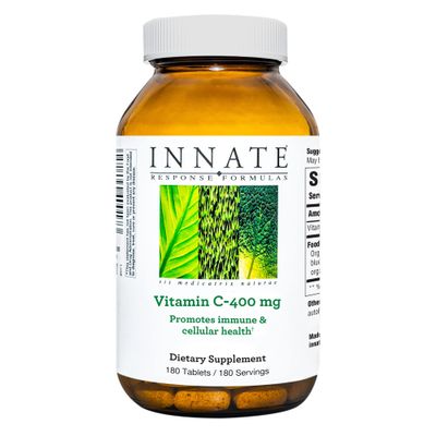 INNATE Response Formulas Vitamin C-400 mg - Antioxidant Vitamin C Supplement - Promotes Immune and Cellular Health - Vegan, Kosher, and Non-GMO - 180 tablets (180 Servings)