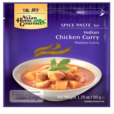 Asian Home Gourmet, Indian Spice Chicken Curry (Madras Curry) Mix, 1.75-Ounce Pouch (Pack of 12)