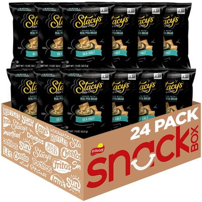 Stacys Pita Chips, Sea Salt, No Artificial Colors or Flavors, 1.5 Oz (Pack of 24)