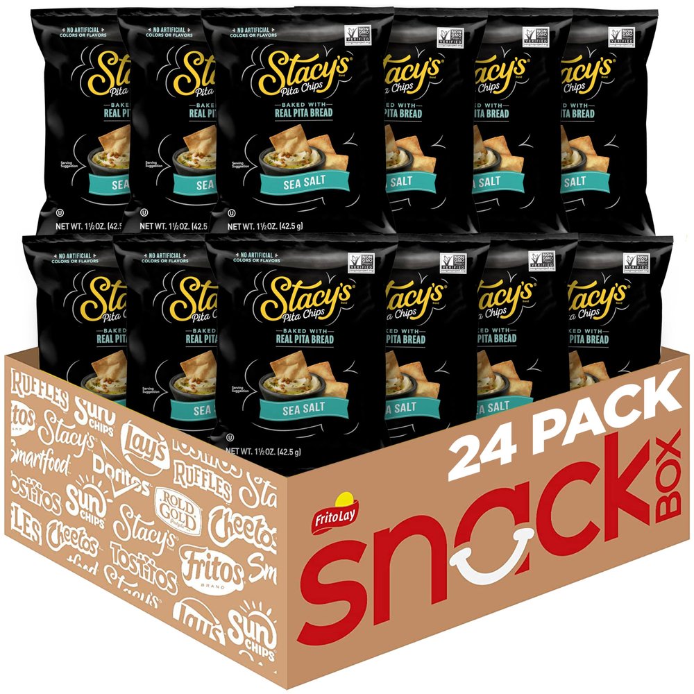 Stacys Pita Chips, Sea Salt, No Artificial Colors or Flavors, 1.5 Oz (Pack of 24)