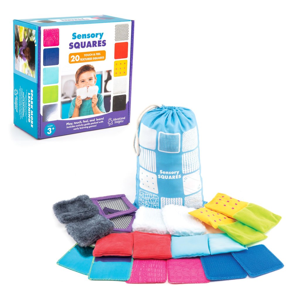 Educational Insights Sensory Squares - Sensory Toys for Toddlers, Textured Bean Bags for Classroom, Toddler Classroom Must Haves, Preschool and Kindergarten Learning Materials, Kids Ages 4+