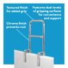 Carex Tri-Grip Bathtub Rail with Chrome Finish - Bathtub Grab Bar Safety Bar For Seniors and Handicap - For Assistance Getting In and Out of Tub, Easy to Install on Most Tubs,Silver view 2