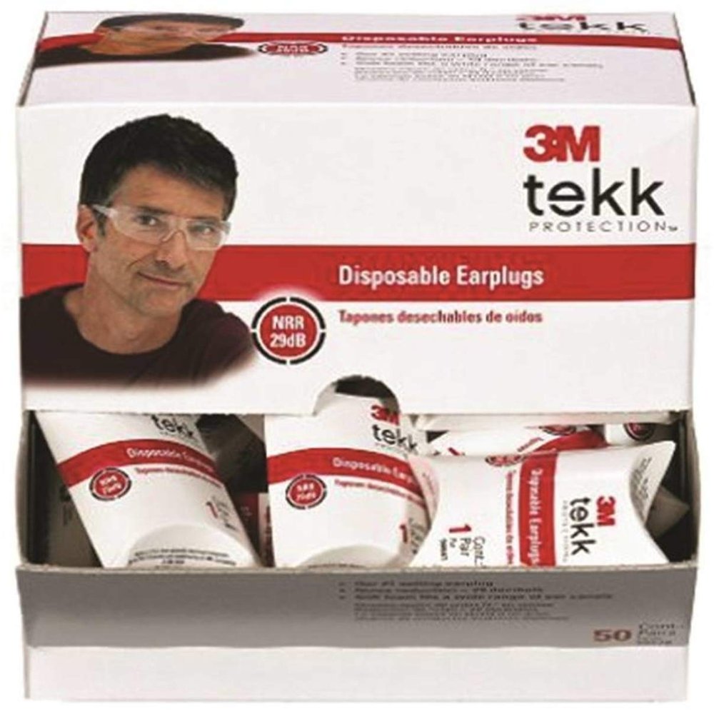 3M 90579-00000T Disposable Earplugs, 50-Pack