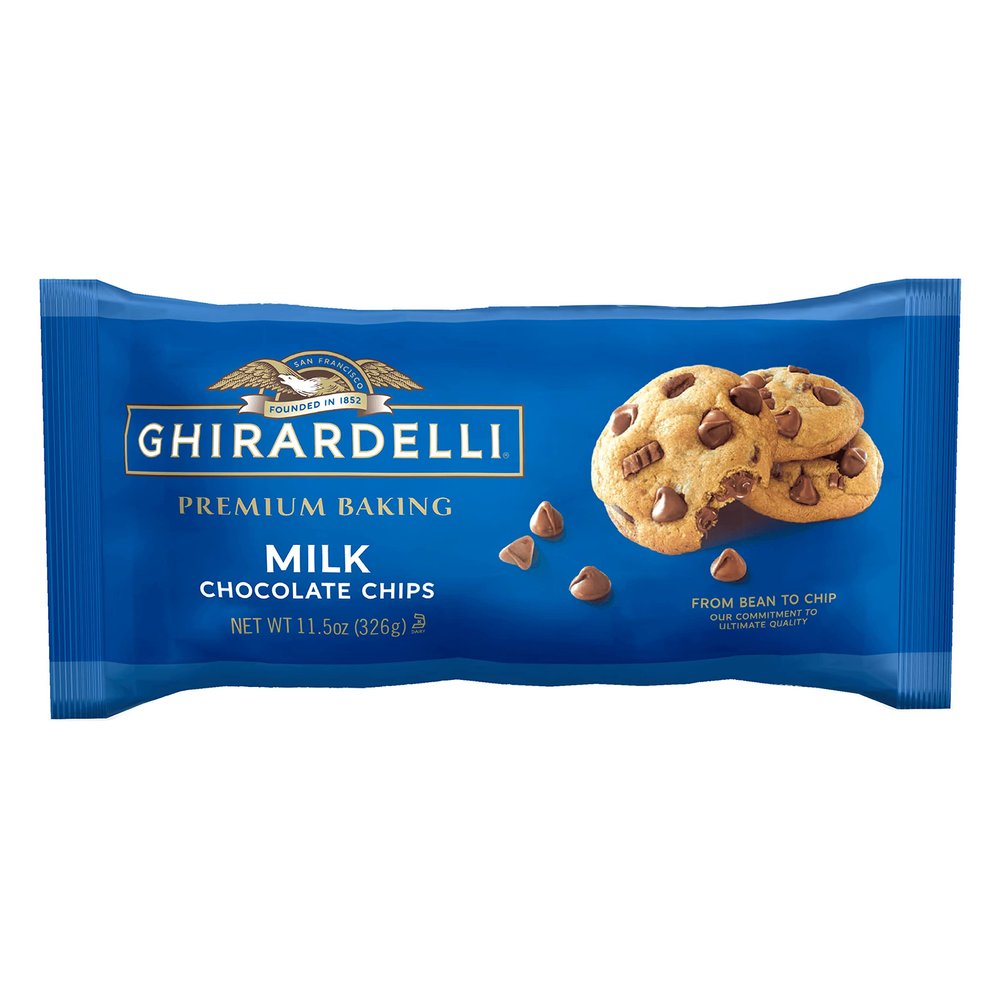 GHIRARDELLI Milk Chocolate Premium Baking Chips, Chocolate Chips for Baking, 11.5 oz Bag (6 Bags)