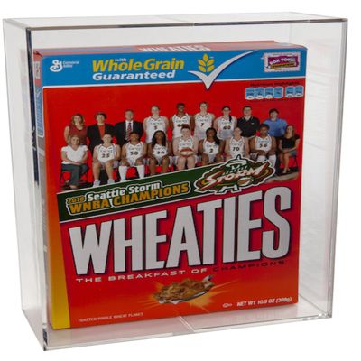 BallQube Cereal Box Display Case, Square Clear 18 Ounce Wheaties Box Display Holder Memorabilia Display Case & Storage Sports
