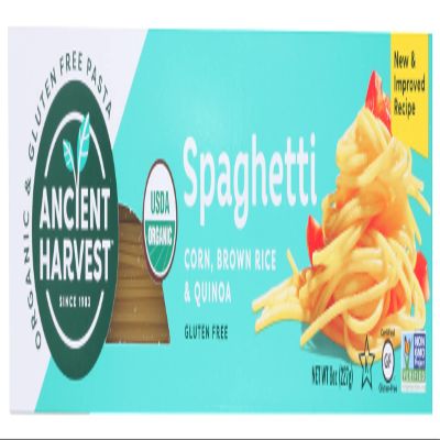 Ancient Harvest Organic Gluten-Free Corn and Quinoa Supergrain Spaghetti Pasta, 8 oz. Box (Pack of 12), Plant-Based Pasta with the Same Great Taste and Texture of Traditional Pasta