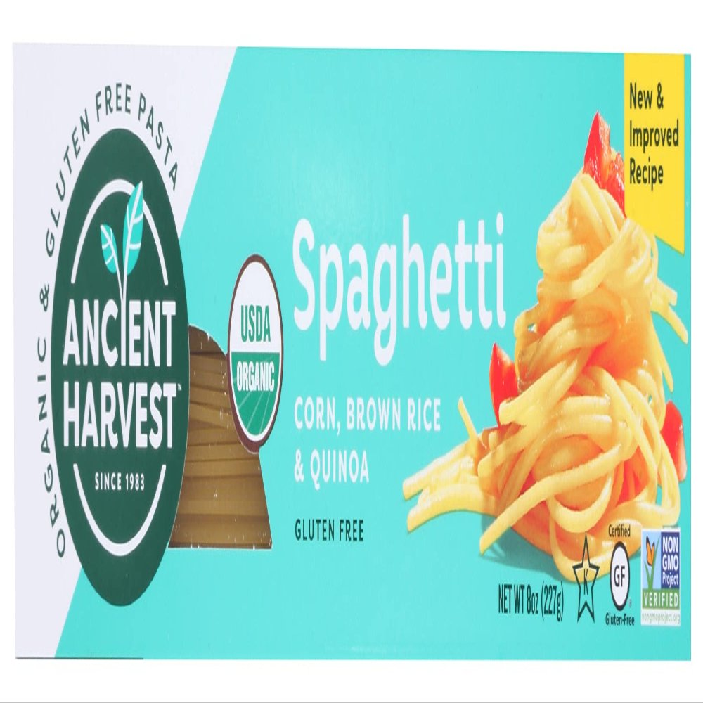 Ancient Harvest Organic Gluten-Free Corn and Quinoa Supergrain Spaghetti Pasta, 8 oz. Box (Pack of 12), Plant-Based Pasta with the Same Great Taste and Texture of Traditional Pasta