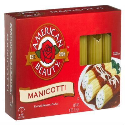 American Beauty Manicotti, 8-Ounce Box (Pack of 12)