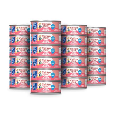 Chicken of the Sea Alaskan Pink Salmon in Water, 5 oz Cans (Pack of 24), Wild Caught Canned Salmon, Skinless & Boneless (Packaging May Vary)