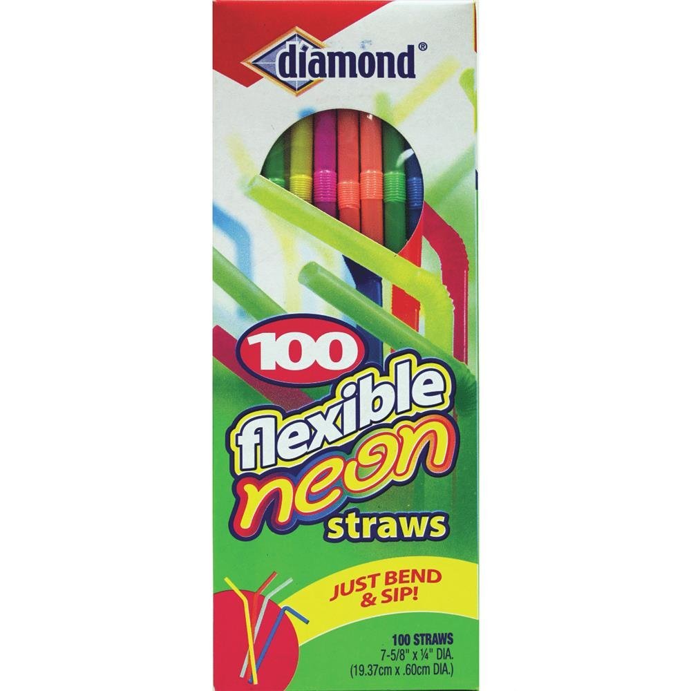 Diamond Neon Straws (Pack of 12)