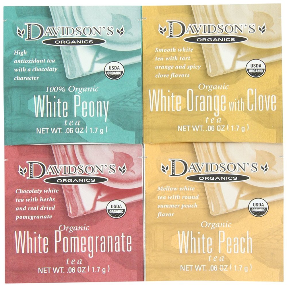 Davidsons Organic Teas 1127 Single Serve Assorted White Tea