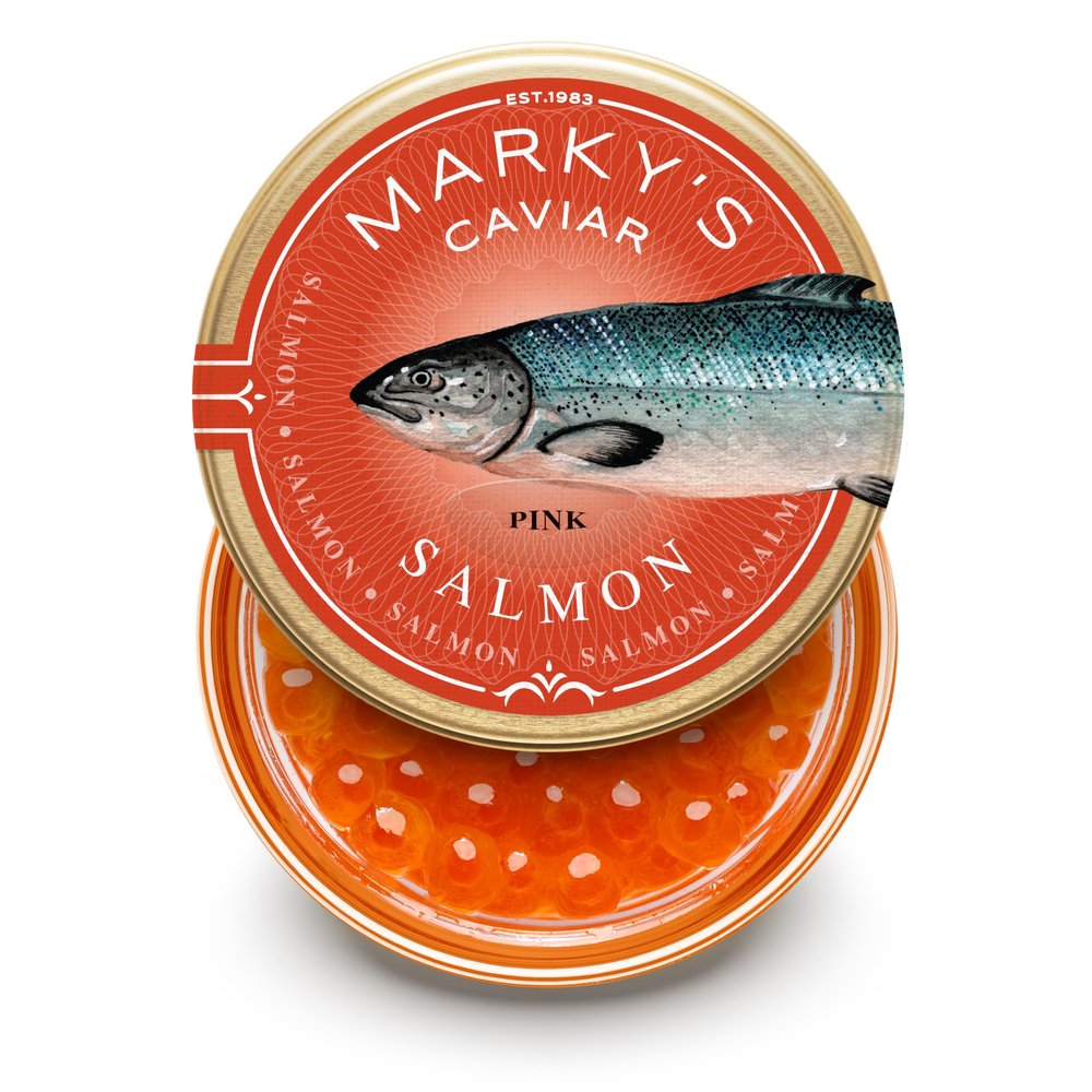 MARKY'S American Pink Salmon Roe Caviar Wild Caught 1 oz / 28 g - GUARANTEED OVERNIGHT