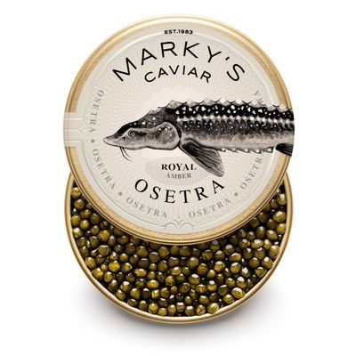 MARKY'S Royal Amber Osetra Sturgeon Black Caviar - 1.75 oz / 50 g - Malossol Ossetra Black Roe GUARANTEED OVERNIGHT