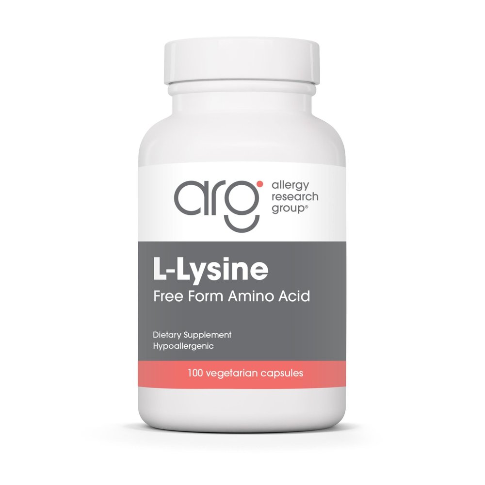 Allergy Research Group L-Lysine - Delivers 500 mg Free-Form Amino Acid - Supports Calcium Absorption, Bone Health & Cellular Function - 50 Servings - 100 Capsules