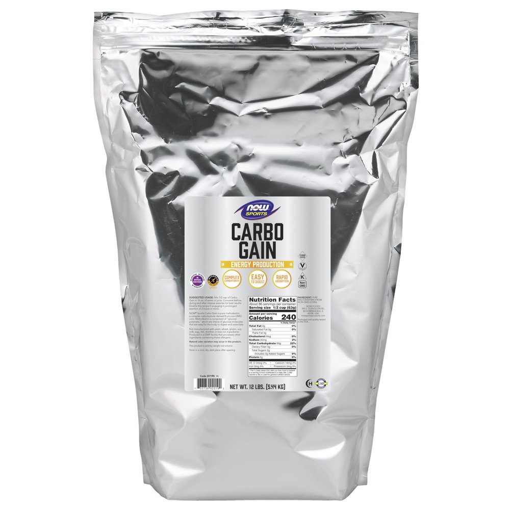 NOW Foods Sports Nutrition, Carbo Gain Powder (Maltodextrin), Rapid Absorption, Energy Production, 12-Pound