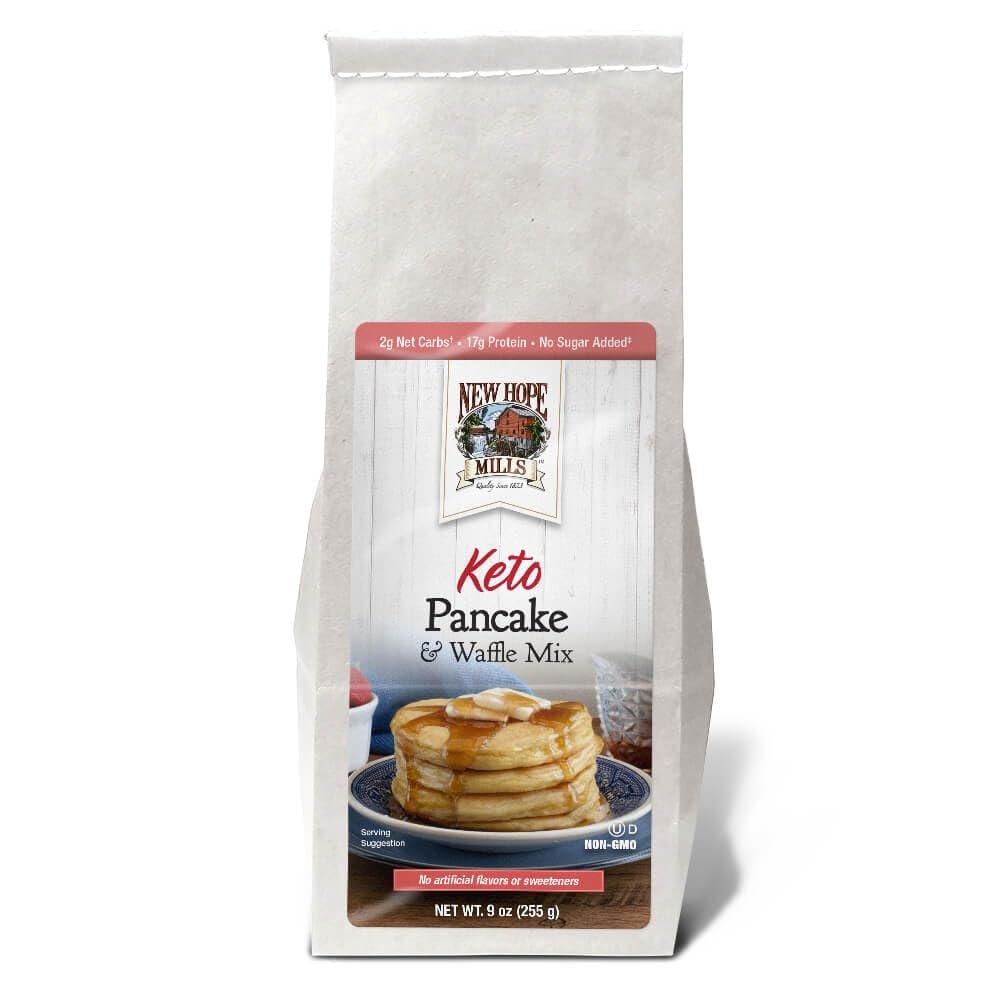 Keto Pancake & Waffle Mix, New Hope Mills, Keto Diet-Friendly, 2 Net Carbs*, Easy-to-Prepare, Fluffy & Delicious, Ideal for Healthy lifestyles, 9oz