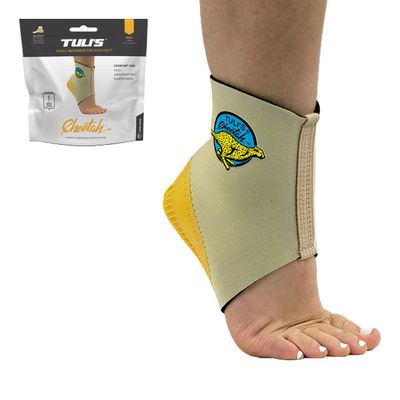 Tulis Cheetah Heel Cup with Compression Sleeve for Severs Disease and Heel Pain for Gymnasts and Dancers, Medium