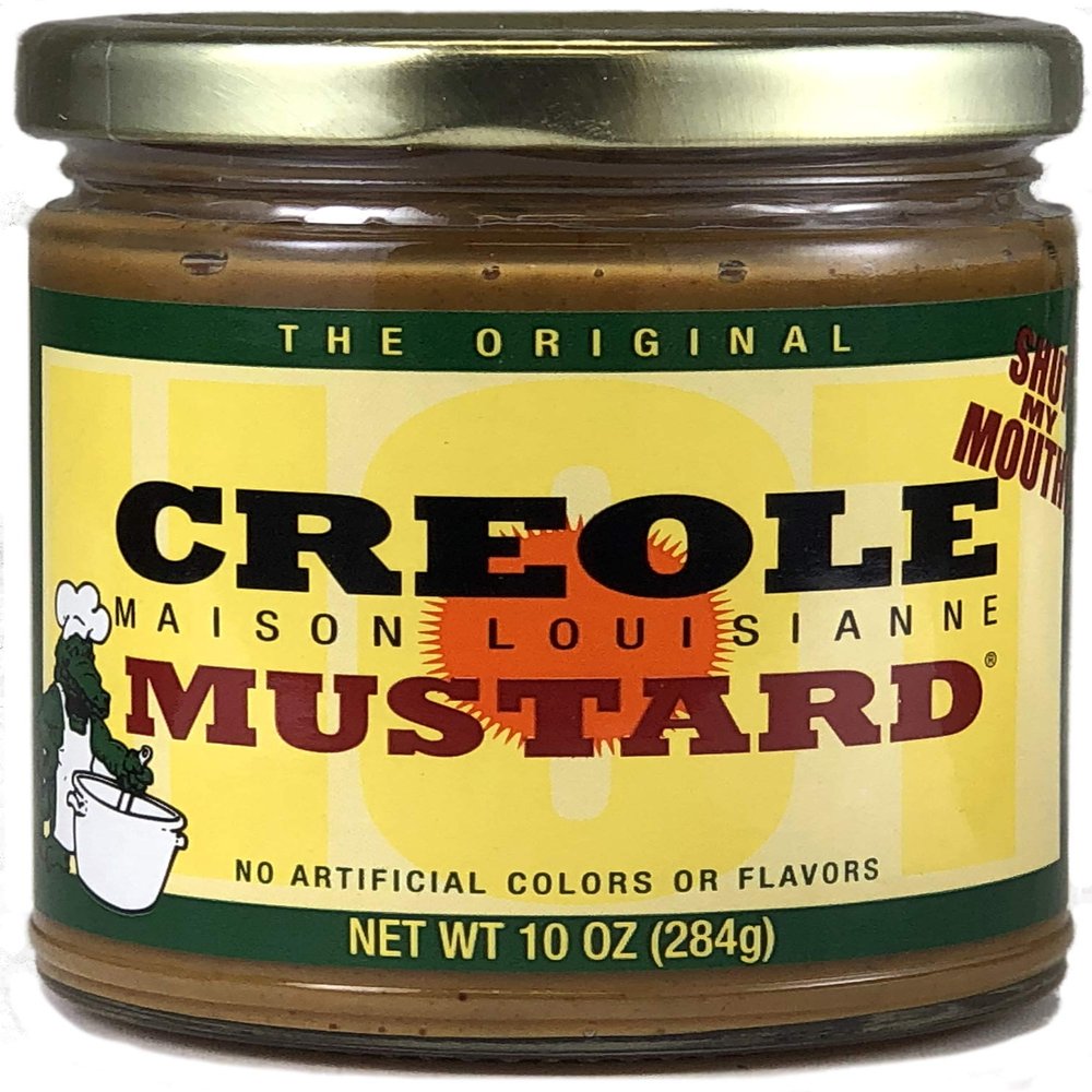 CREOLE MUSTARD - All Natural Gourmet Creole Ground Mustard, Fat Free and Mildly Spicy Mustard, Maison Louisianne Shut-My-Mouth Mustard, 10oz